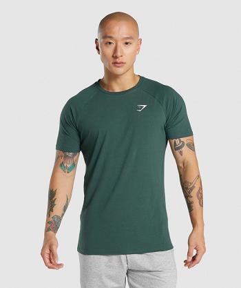 T Shirts Gymshark Critical 2.0 Hombre Verde Oscuro | CO 3416VRW